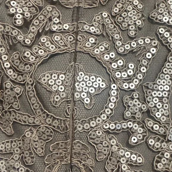 Tadashi Shoji Gold Lace Wedding Dress - Picture 11 of 16